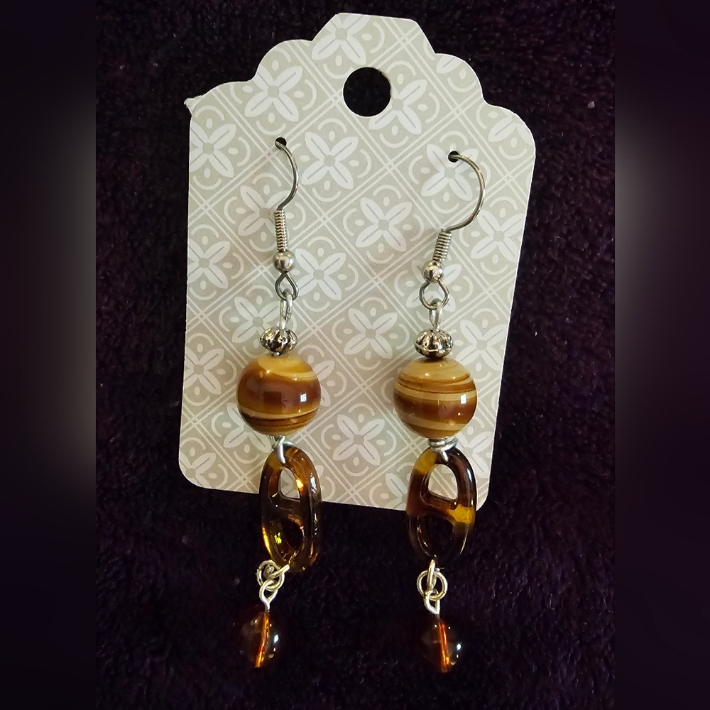 Elegant Brown Dangle Earrings